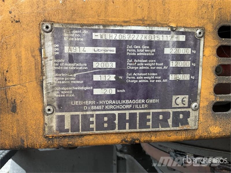 Liebherr A914 Wheel Material Handler Gradbeništvo - drugo