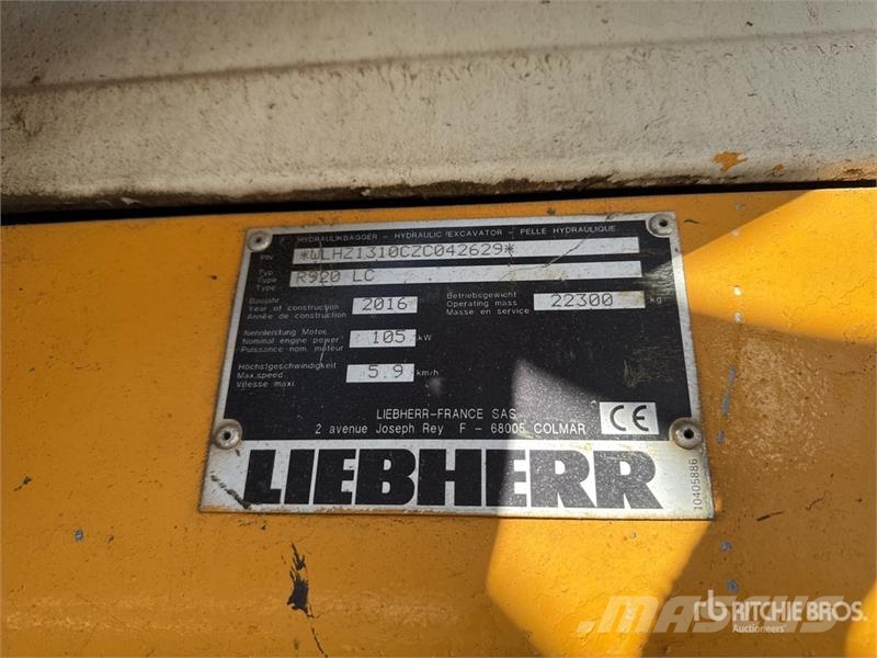 Liebherr R920 LC Pelle Sur Chenilles Tracked Excavator Pelle sur chenilles