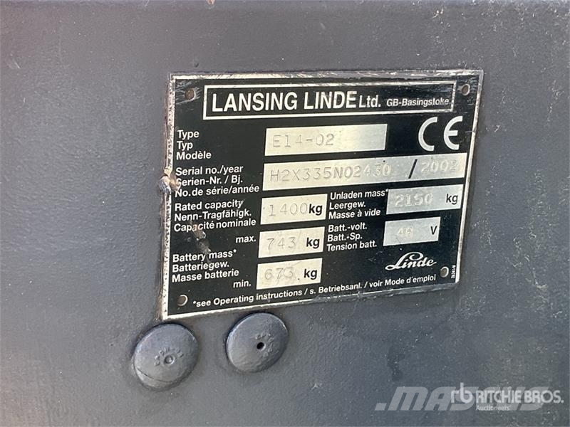 Linde E14-02 1400 kg Forklift Forklift trucks - others