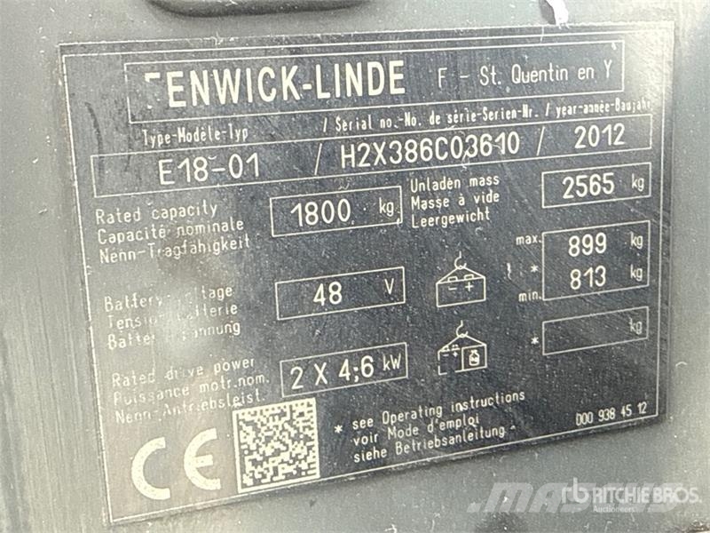 Linde E18-01 Electric Forklift Električni viličarji