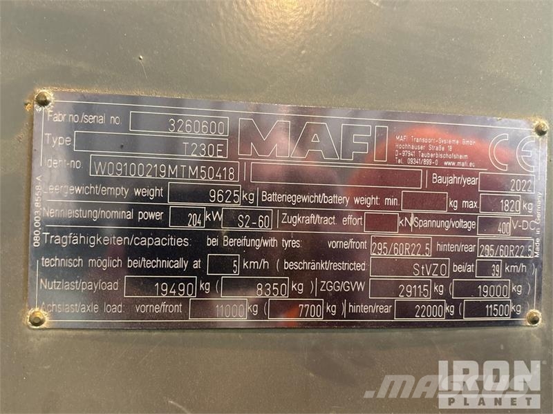 Mafi T230E 4x2 Spotter Truck Terminál targoncák