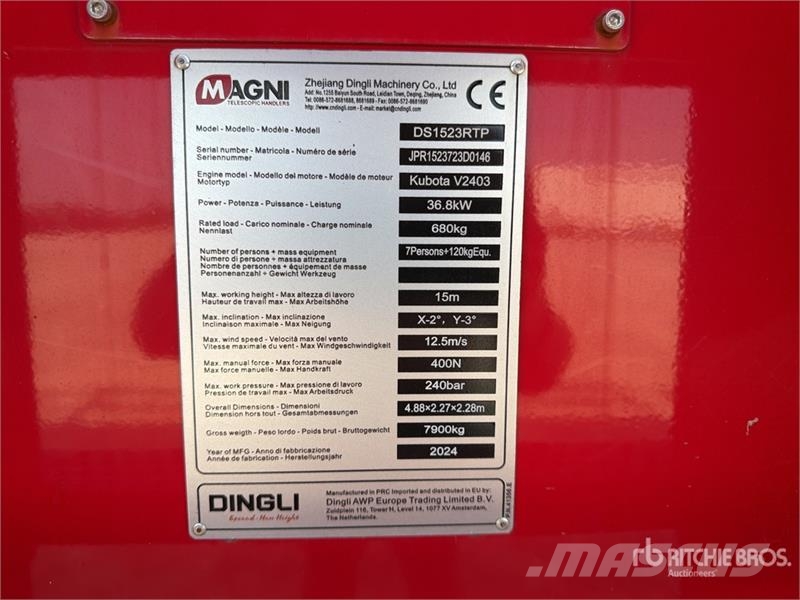 Magni DS1523RTP 4x4 Diesel Scissor Lift (Unused) Scissor lifts