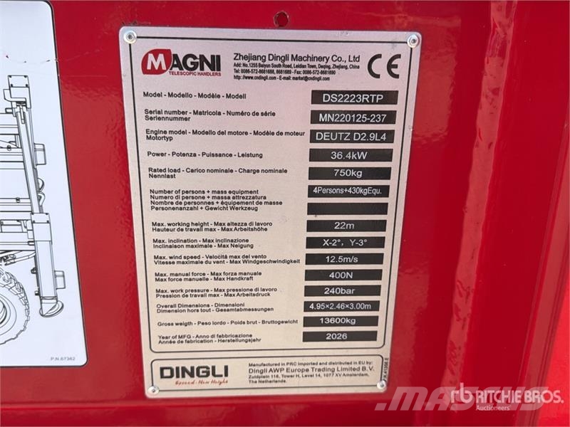 Magni DS2223RTP 4x4 Scissor Lift (Unused) Scissor lifts