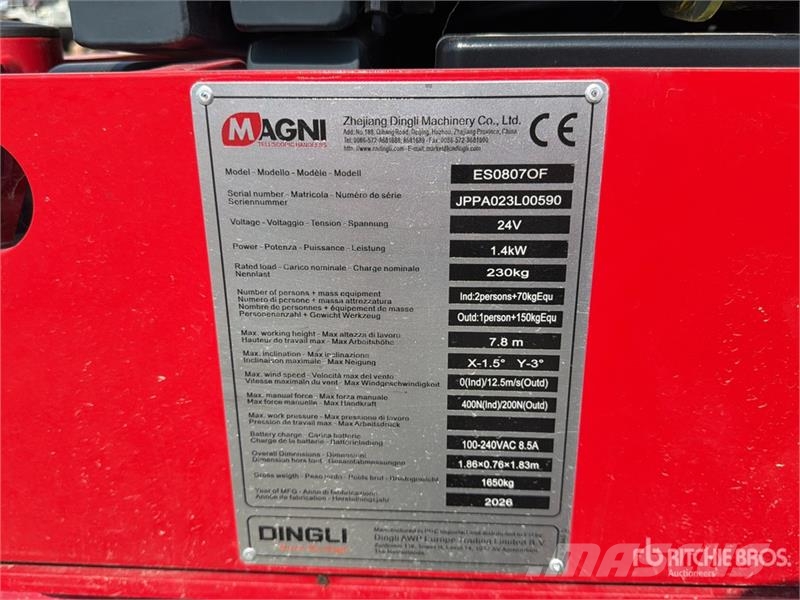 Magni ES0807OF Electric Oil Free Scissor Lift (Unused) Scissor lifts