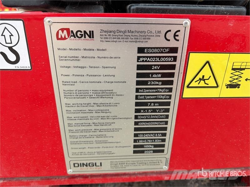 Magni ES0807OF Electric Oil Free Scissor Lift (Unused) Makazaste platforme