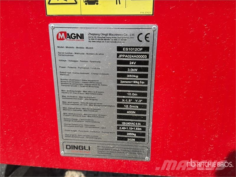 Magni ES1012OF Electric Hydraulic oil free Scissor Lift  Scissor lifts