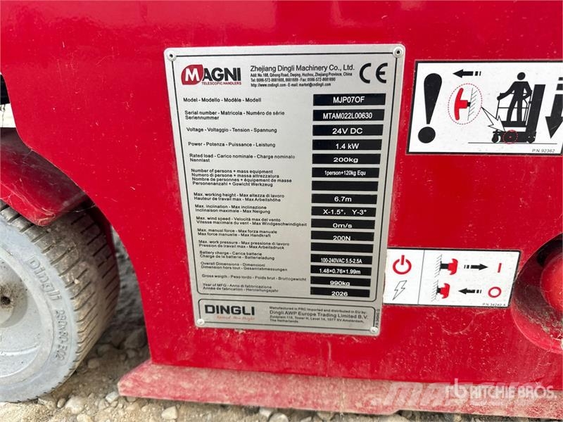 Magni MJP07OF Electric Oil Free Vertical Mast Lift (Unus Jarbolne penjajuće platforme