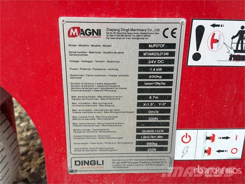 Magni MJP07OF Electric Oil Free Vertical Mast Lift (Unus Jarbolne penjajuće platforme