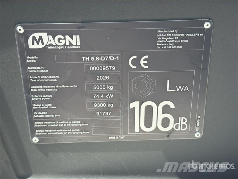 Magni TH5.8-D7/D-1 Telehandler (Unused) Τηλεσκοπικοί ανυψωτές