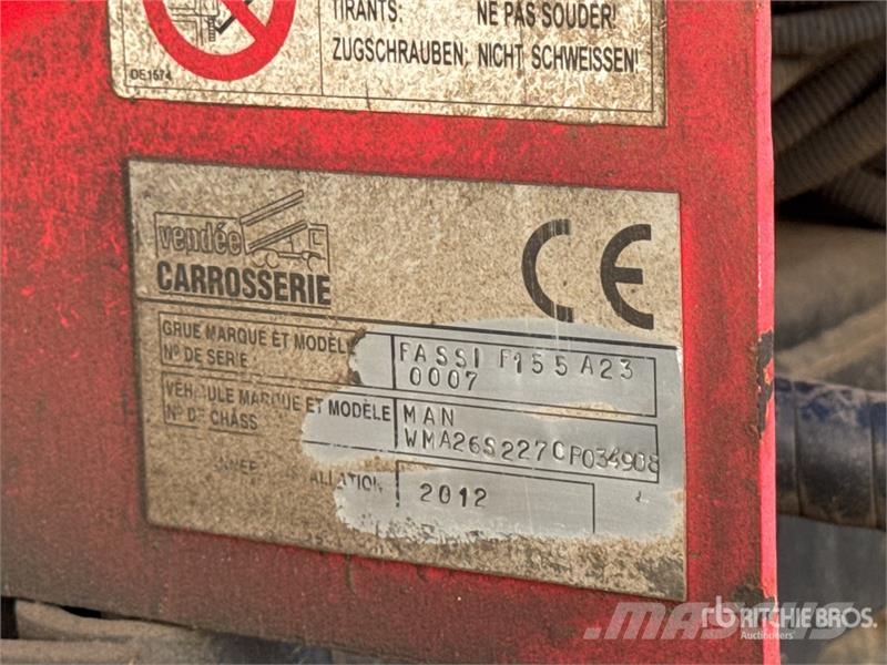 MAN Fassi F155A.2.23 E-Dynamic 4800 kg Knuckle Boom on クレーントラック、ユニック車