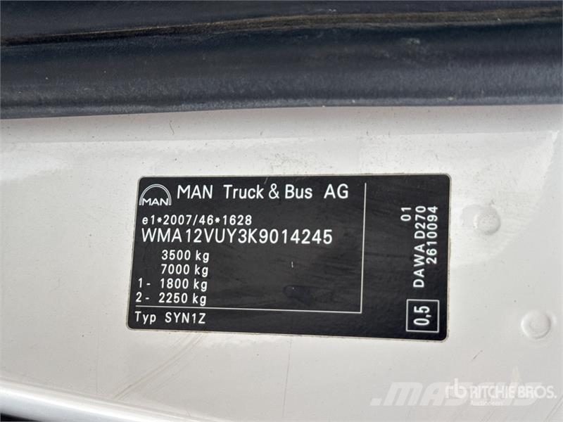 MAN TGE 3.180 Camion Fourgon Cargo Van Varevogne