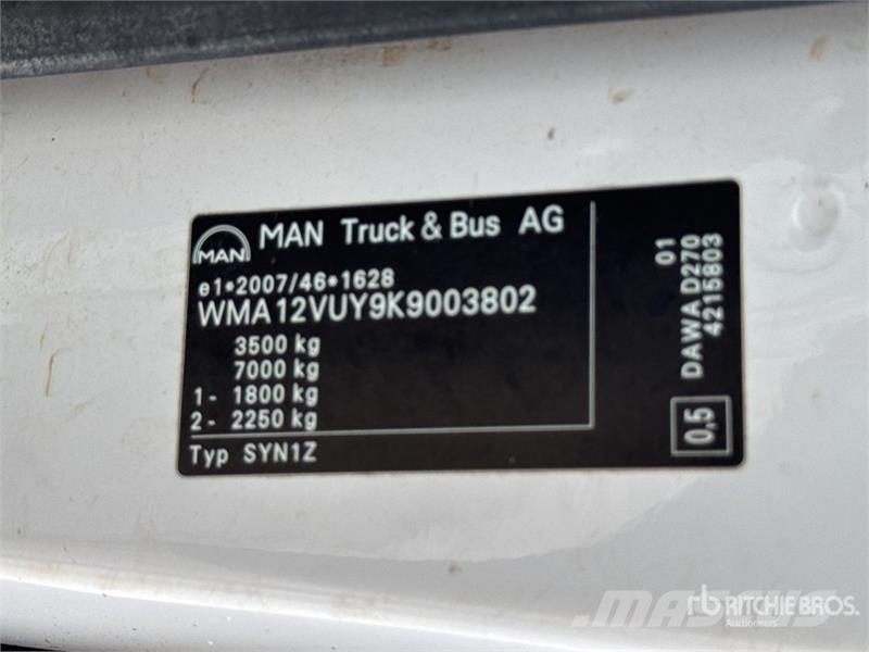MAN TGE 3.180 Camion Fourgon Cargo Van Furgões
