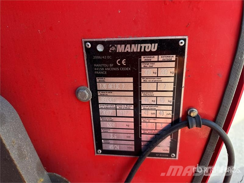 Manitou 120 AETJC 2 2WD Electric Nacelle Articulee Articul Ανυψωτήρες με αρθρωτό βραχίονα