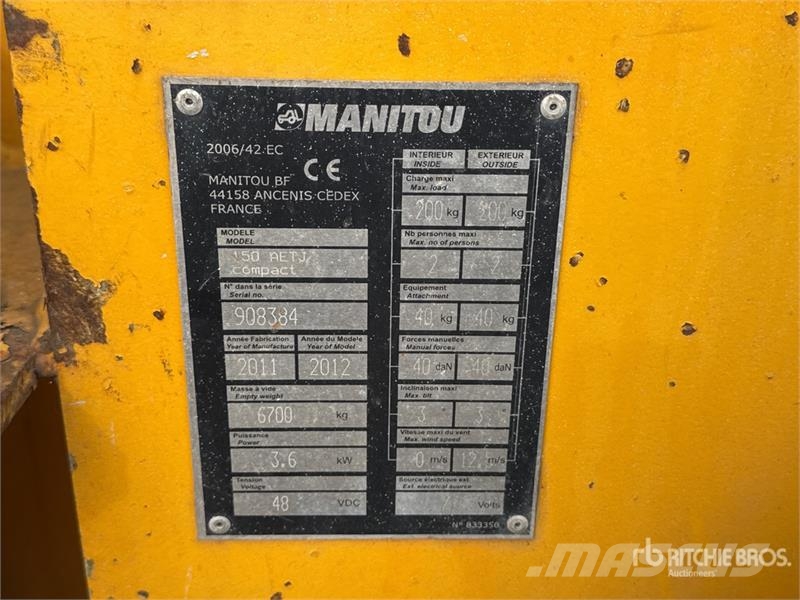 Manitou 150 AETJ Compact 2WD Electric Nacelle Articulee El Ανυψωτήρες με αρθρωτό βραχίονα