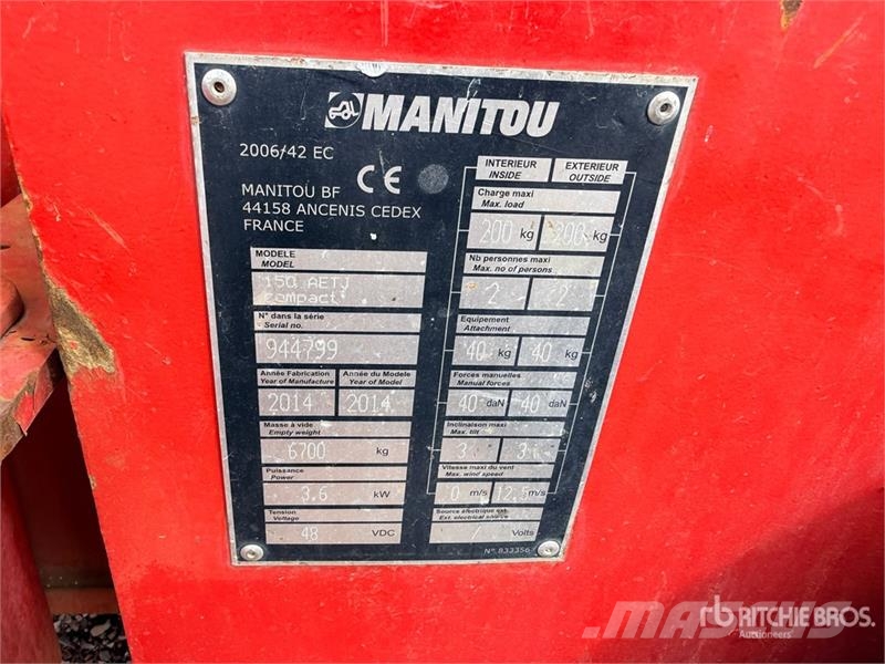 Manitou 150 AETJ Compact 2WD Electric Nacelle Articulee Ar Ανυψωτήρες με αρθρωτό βραχίονα