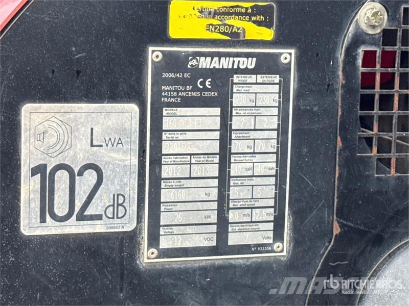 Manitou 160 ATJ E3 4WD Diesel Nacelle Telescopique Articul Ανυψωτήρες με αρθρωτό βραχίονα