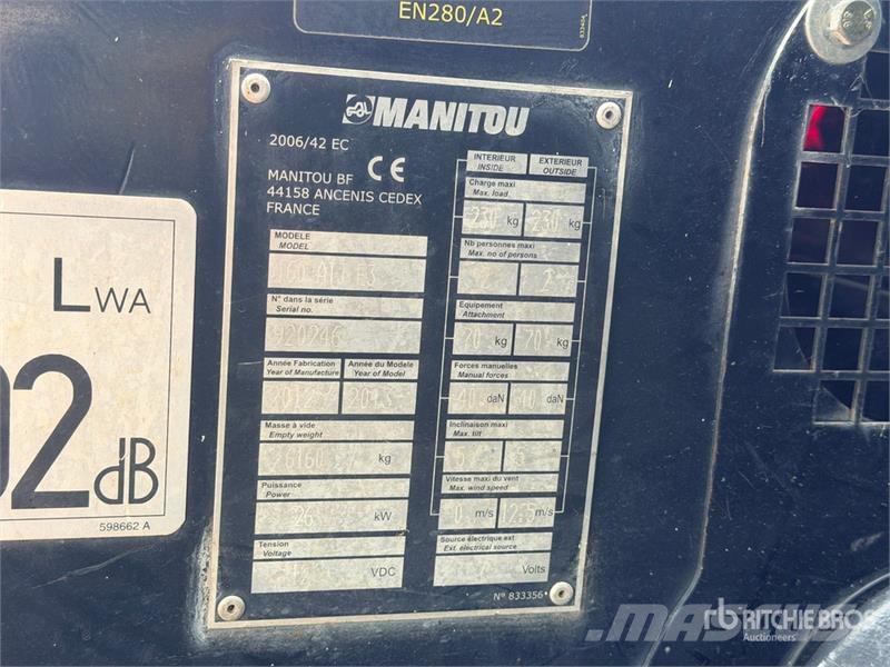Manitou 160 ATJ E3 4x4x4 Nacelle Articulee 4x4x4 Articulat Ανυψωτήρες με αρθρωτό βραχίονα
