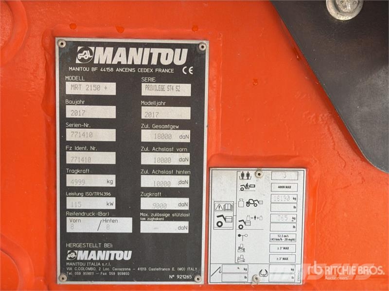 Manitou MRT2150 Privilege+ Teleskopski viličarji