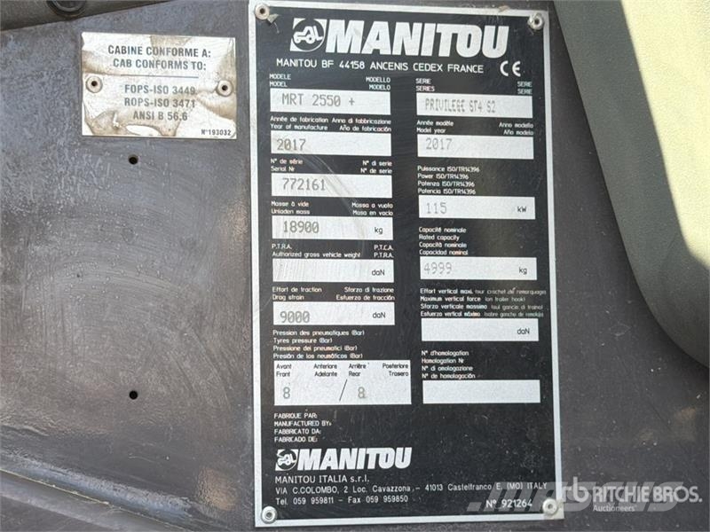 Manitou MRT2550 Privilege+ Teleskopiskie manipulatori
