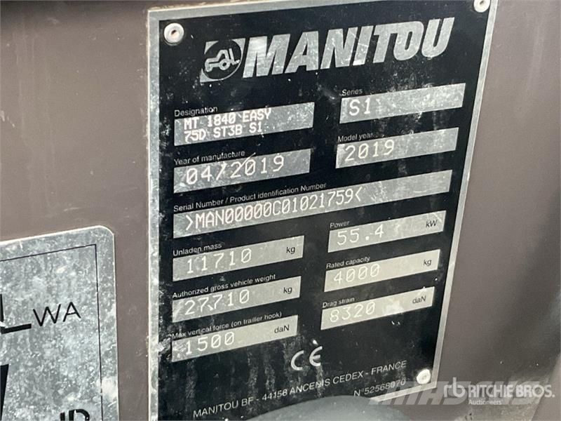 Manitou MT1840 Easy Telehandler Τηλεσκοπικοί ανυψωτές