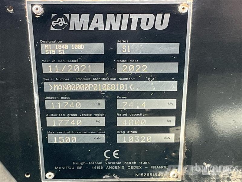 Manitou MT1840 Telehandler Teleskooplaadurid