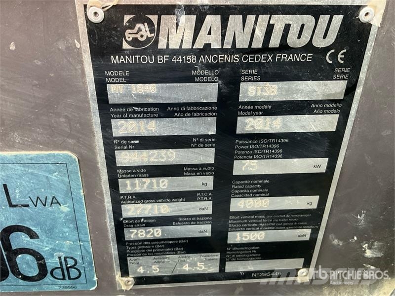 Manitou MT1840 Telehandler Stivuitoare telescopice