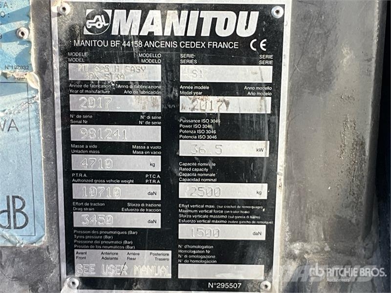 Manitou MT625H Teleskopiskie manipulatori