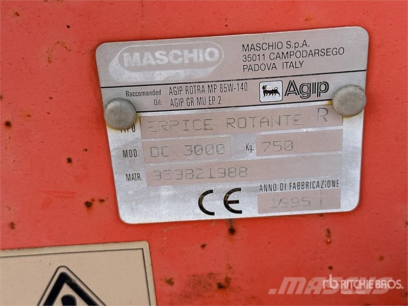 Maschio DC3000 Herse Rotative Power Harrow 파워 하로우 및 로토틸러(회전 경운기)