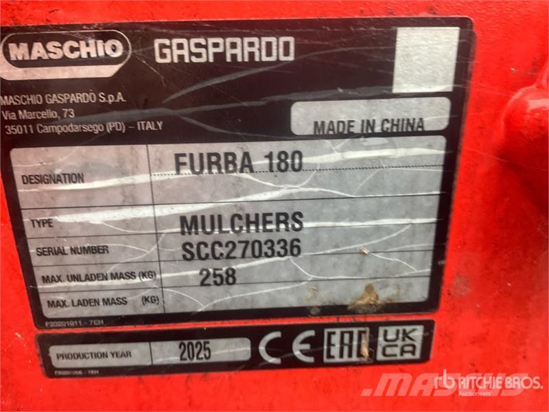 Maschio Gaspardo Furba 180 Mulcher Attachment ماكينات تقطيع أخشاب الحراجة