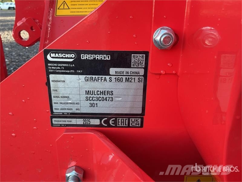 Maschio Gaspardo Giraffa S 160 Side Mulcher Attachment (Un Forestry mulchers