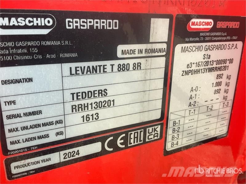 Maschio Gaspardo LEVANTE T 880 8R Hay Tedder (Unused) Kreiselheuer/-wender