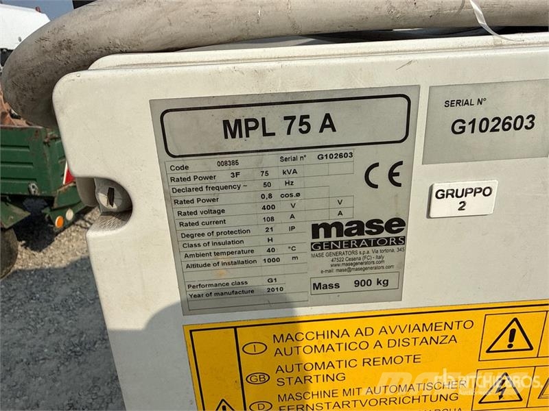 Mase MOL75A 75 kVA Generator Set Dīzeļģeneratori