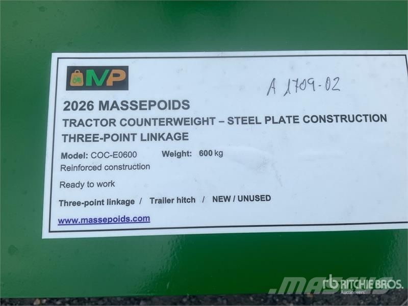 Massepoids COC-E0600 ECO steel three-point counter Muut maatalouskoneet
