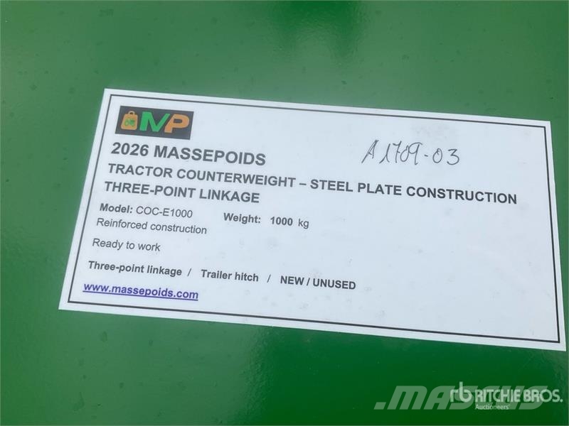 Massepoids COC-E1000 ECO steel three-point counter Muut maatalouskoneet
