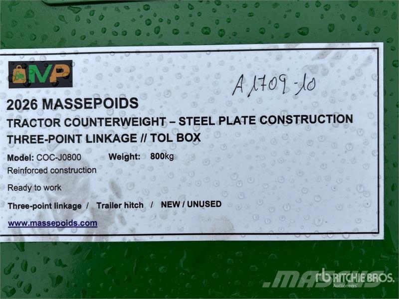 Massepoids COC-J0800 J-series steel three-point co Muut maatalouskoneet