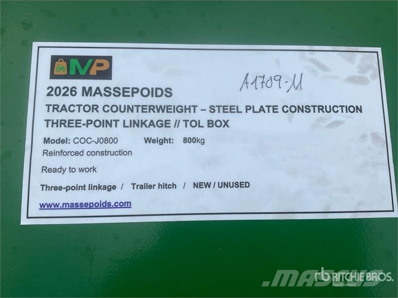 Massepoids COC-J0800 J-series steel three-point co Muut maatalouskoneet