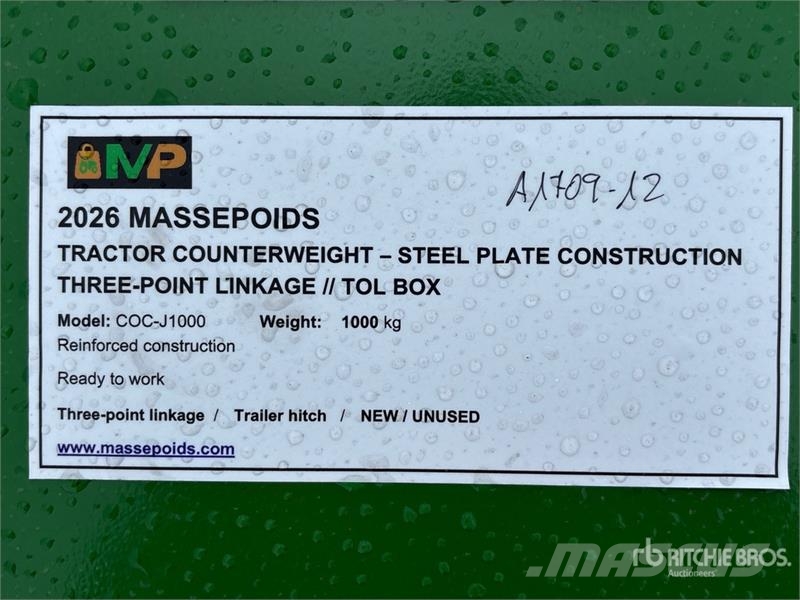 Massepoids COC-J1000 J-series steel three-point co Muut maatalouskoneet