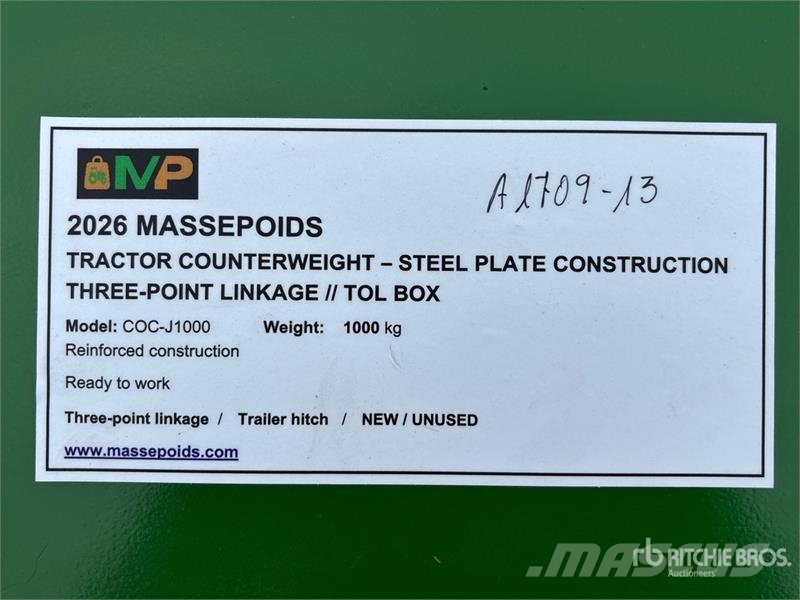 Massepoids COC-J1000 J-series steel three-point co Muut maatalouskoneet