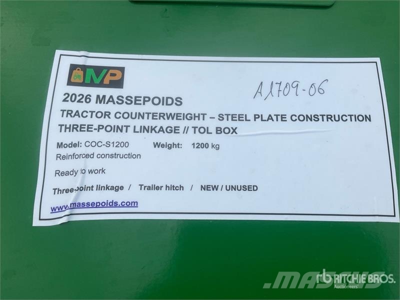 Massepoids COC-S1200 S-series steel three-point co Muut maatalouskoneet