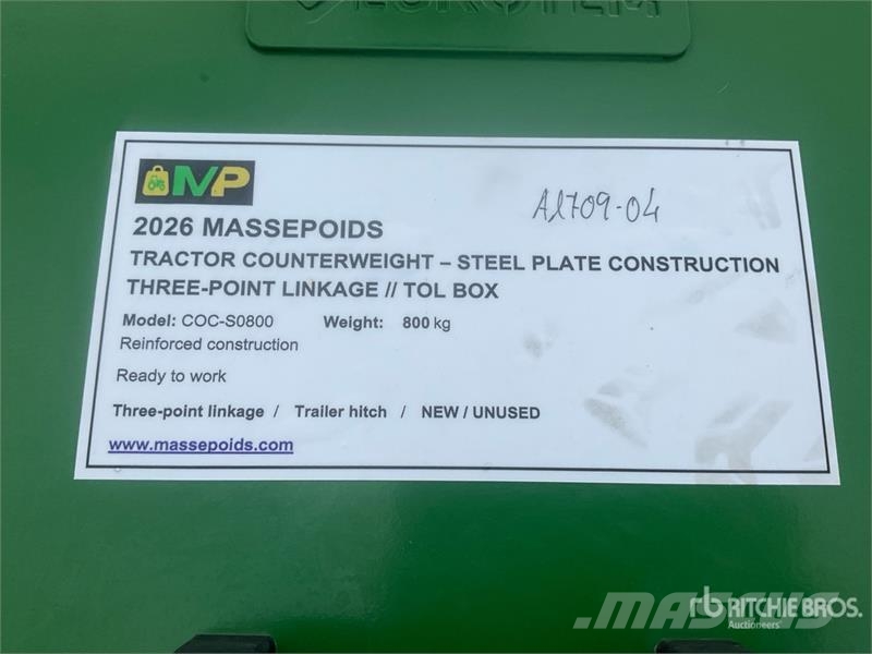 Massepoids COC-S800 S-series steel three-point cou Muut maatalouskoneet