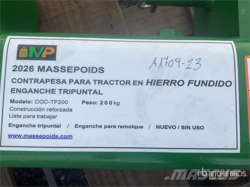Massepoids COC-TF200 Cast-iron three-point counter Muut maatalouskoneet