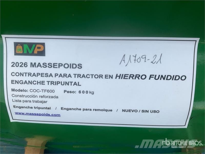 Massepoids COC-TF600 Cast-iron three-point counter Muut maatalouskoneet