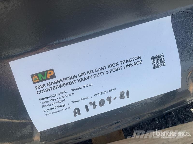 Massepoids COC-TF600 Cast-iron three-point counter Muut maatalouskoneet
