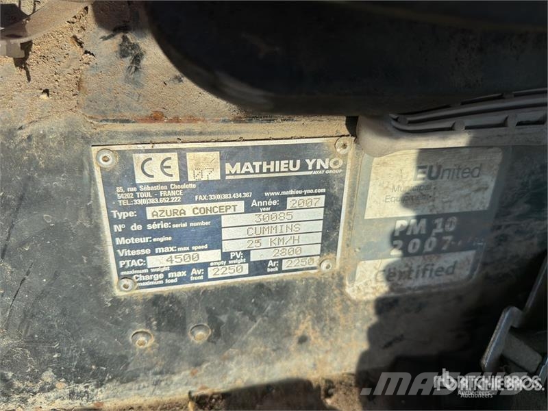Mathieu Azura Concept Balayeuse Sweeper Truck (Inoperable) Autocarro spazzatrice