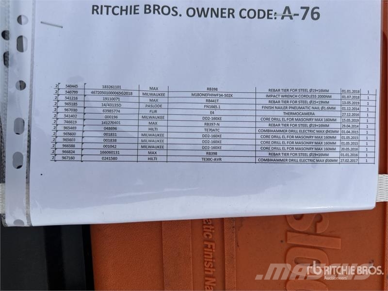  MAX RB398 Rebartier Ostale komponente
