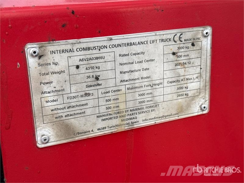 Maximal FD30T-M3FG3 3000 kg Forklift フォークリフト - その他