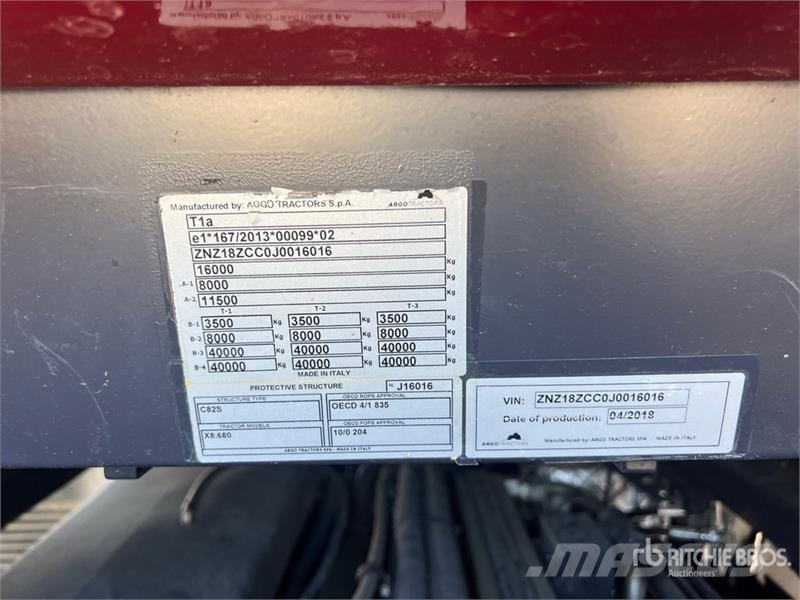McCormick X8.631 4WD Tractor Трактора