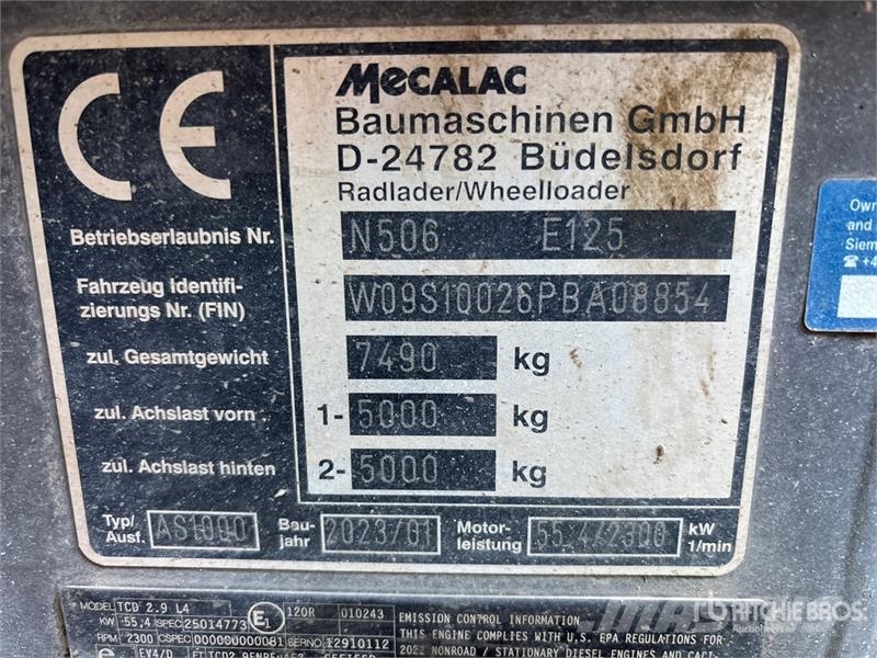 Mecalac AS1000 Wheel Loader Radlader