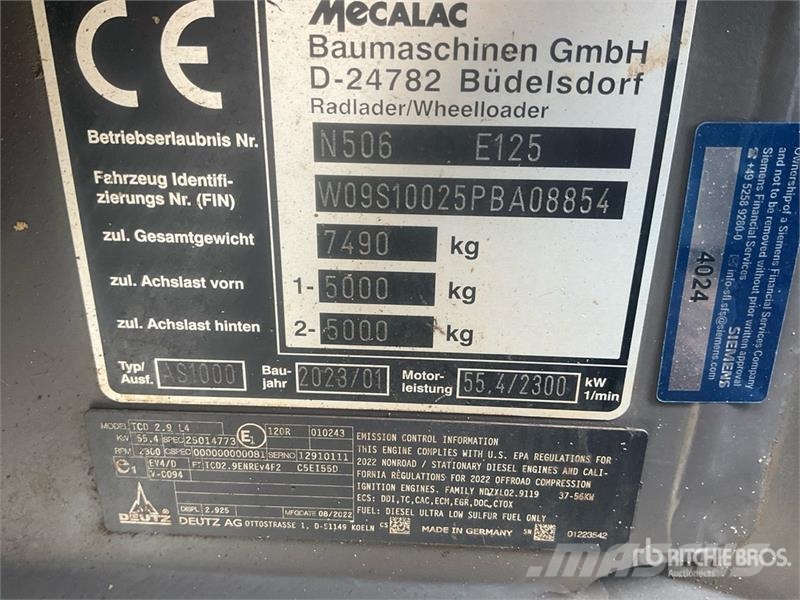 Mecalac AS1000 Wheel Loader Iekrāvēji uz riteņiem