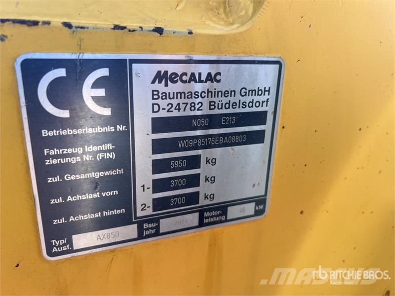 Mecalac AX850 Chargeuse Sur Pneus Wheel Loader Pás carregadoras de rodas
